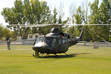 Helicopters from 408 Squadron arrive at the museum